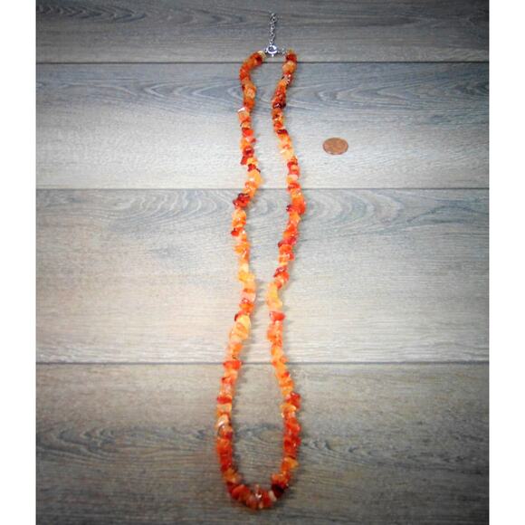 NEW Amber Stone Beaded 35" NECKLACE Single or Double Strand Endless Beads NIP - Picture 3 of 5